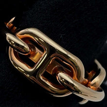 将图像加载到图库查看器中，HERMES Legato Chaine d&#39;Ancre Scarf Ring Pink Gold Metal Size 90
