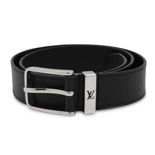 将图像加载到图库查看器中，LOUIS VUITTON Belt・Pont Neuf 35MM Size 90 Noir M8201 Taiga Leather
