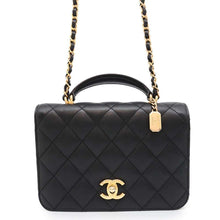 将图像加载到图库查看器中，CHANEL top handle chain shoulder bag BlackAS4286 Caviar Leather
