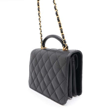 将图像加载到图库查看器中，CHANEL top handle chain shoulder bag BlackAS4286 Caviar Leather
