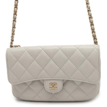 Load image into Gallery viewer, CHANEL Matelasse Flap ChainShoulder Phone Pouch Gray AP2096 Caviar Leather
