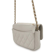 Load image into Gallery viewer, CHANEL Matelasse Flap ChainShoulder Phone Pouch Gray AP2096 Caviar Leather
