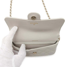 Load image into Gallery viewer, CHANEL Matelasse Flap ChainShoulder Phone Pouch Gray AP2096 Caviar Leather
