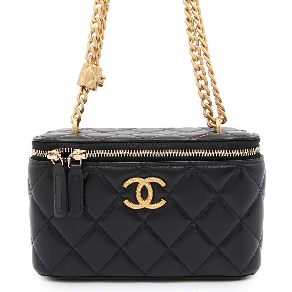 CHANEL Matelasse Chain Vanity Black AP3044 Lambskin