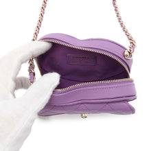 Load image into Gallery viewer, CHANEL Matelasse Heart Chain Shoulder Bag PurpleAP2784 Lambskin
