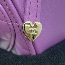 Load image into Gallery viewer, CHANEL Matelasse Heart Chain Shoulder Bag PurpleAP2784 Lambskin
