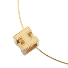 将图像加载到图库查看器中，HERMES Curse of Ash H Cube Necklace Gold Metal
