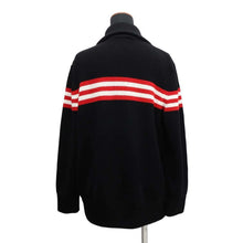 Load image into Gallery viewer, CHANEL Striped knit cardigan Size 36 Black/Red/White P77518 Cotton 84% Cashmere 14% Other
