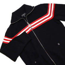 Load image into Gallery viewer, CHANEL Striped knit cardigan Size 36 Black/Red/White P77518 Cotton 84% Cashmere 14% Other
