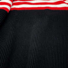 Load image into Gallery viewer, CHANEL Striped knit cardigan Size 36 Black/Red/White P77518 Cotton 84% Cashmere 14% Other
