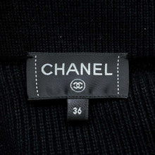 Load image into Gallery viewer, CHANEL Striped knit cardigan Size 36 Black/Red/White P77518 Cotton 84% Cashmere 14% Other
