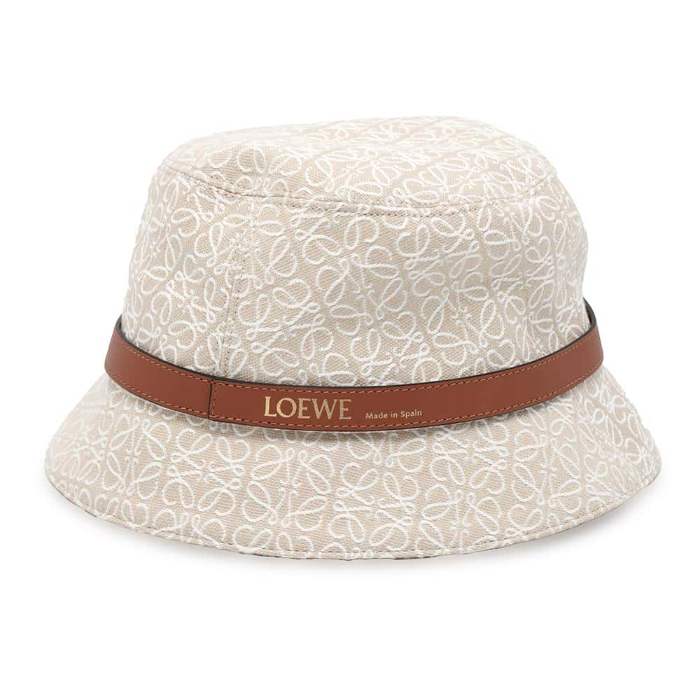 LOEWE Anagram jacquard bucket hat Size 57 Ecru/Soft White K820HB1X41 Cotton94% Polyester6%