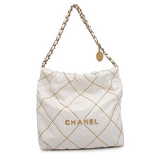 Load image into Gallery viewer, CHANEL CHANEL22 ChainShoulder Bag White AS3260 Shiny Calf Leather Size Small
