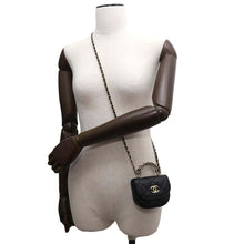 Load image into Gallery viewer, CHANEL Mini Mini Matelasse Top Handle ChainShoulder Black Lambskin
