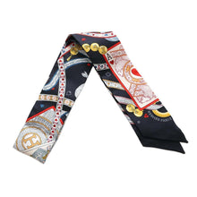 Load image into Gallery viewer, HERMES Twilly Dame de Coeur Bijoux Black/Rouge/Gold H063959S Silk100%
