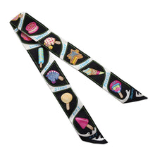 将图像加载到图库查看器中，HERMES Twilly Funny Ice Cream Black/White/Multicolor H064109S Silk100%
