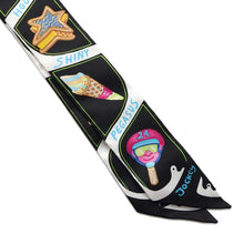 将图像加载到图库查看器中，HERMES Twilly Funny Ice Cream Black/White/Multicolor H064109S Silk100%
