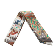 将图像加载到图库查看器中，HERMES Attracted by the charm of Twilly Orpheus Etoupe/Cream/Vert H063702S Silk100%
