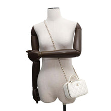 Load image into Gallery viewer, CHANEL Matelasse Top Handle Vanity Bag White AP2920 Shiny Calf Leather
