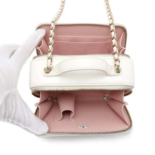 Load image into Gallery viewer, CHANEL Matelasse Top Handle Vanity Bag White AP2920 Shiny Calf Leather
