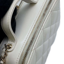 Load image into Gallery viewer, CHANEL Matelasse Top Handle Vanity Bag White AP2920 Shiny Calf Leather
