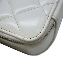 Load image into Gallery viewer, CHANEL Matelasse Top Handle Vanity Bag White AP2920 Shiny Calf Leather
