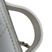 Load image into Gallery viewer, CHANEL Matelasse Top Handle Vanity Bag White AP2920 Shiny Calf Leather
