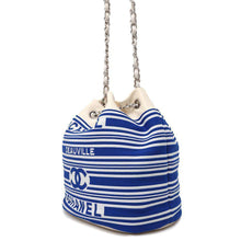 Load image into Gallery viewer, CHANEL Drawstring Bag ChainBag White/BlueAS0464 Leather Knit
