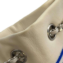 Load image into Gallery viewer, CHANEL Drawstring Bag ChainBag White/BlueAS0464 Leather Knit
