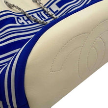 Load image into Gallery viewer, CHANEL Drawstring Bag ChainBag White/BlueAS0464 Leather Knit
