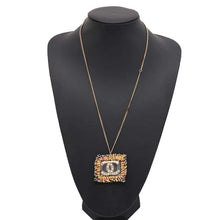 Load image into Gallery viewer, CHANEL Embroidery Faux Pearl CC LogoNecklace Gold Metal Faux Pearl
