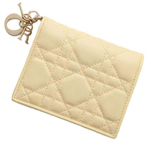 Load image into Gallery viewer, Dior cannage compact wallet Yellow Leather
