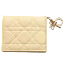 Load image into Gallery viewer, Dior cannage compact wallet Yellow Leather
