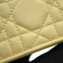 将图像加载到图库查看器中，Dior cannage compact wallet Yellow Leather
