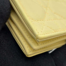 将图像加载到图库查看器中，Dior cannage compact wallet Yellow Leather
