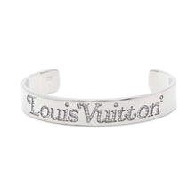 Load image into Gallery viewer, LOUIS VUITTON Bracelet Squared LV Strass Size L Silver MP2694 Metal・Rhinestone
