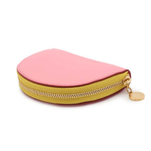 Load image into Gallery viewer, Stella McCartney Half Moon Zip Coin Purse Pink/Red/Yellow Leather
