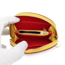 Load image into Gallery viewer, Stella McCartney Half Moon Zip Coin Purse Pink/Red/Yellow Leather
