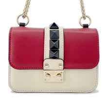 将图像加载到图库查看器中，Valentino Garavani Studded ChainShoulder Red/White/BlackJW0B0312VOQ Leather
