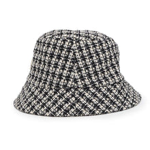 将图像加载到图库查看器中，MONCLER Tweed bucket hat Size M Black/Ivory093 3B000 08 596PR Cotton55% Rayon26% Nylon17% Polyester2%
