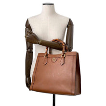 将图像加载到图库查看器中，GUCCI Diana 2wayHandbag Brown655658 Leather Size Medium
