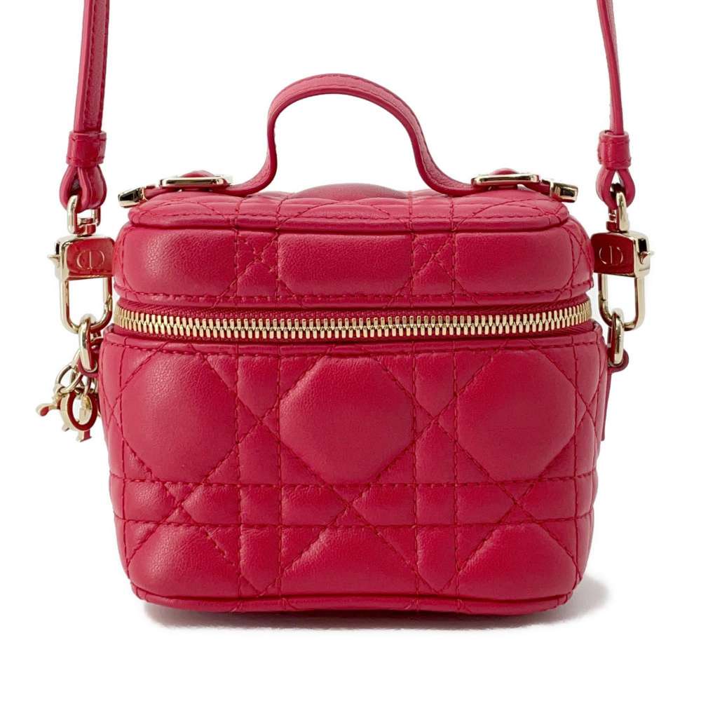 Dior Cannage Vanity Shoulder Bag RedS0918ONMJ Lambskin Size micro