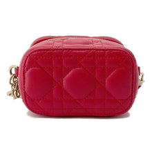 将图像加载到图库查看器中，Dior Cannage Vanity Shoulder Bag RedS0918ONMJ Lambskin Size micro
