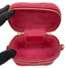 将图像加载到图库查看器中，Dior Cannage Vanity Shoulder Bag RedS0918ONMJ Lambskin Size micro
