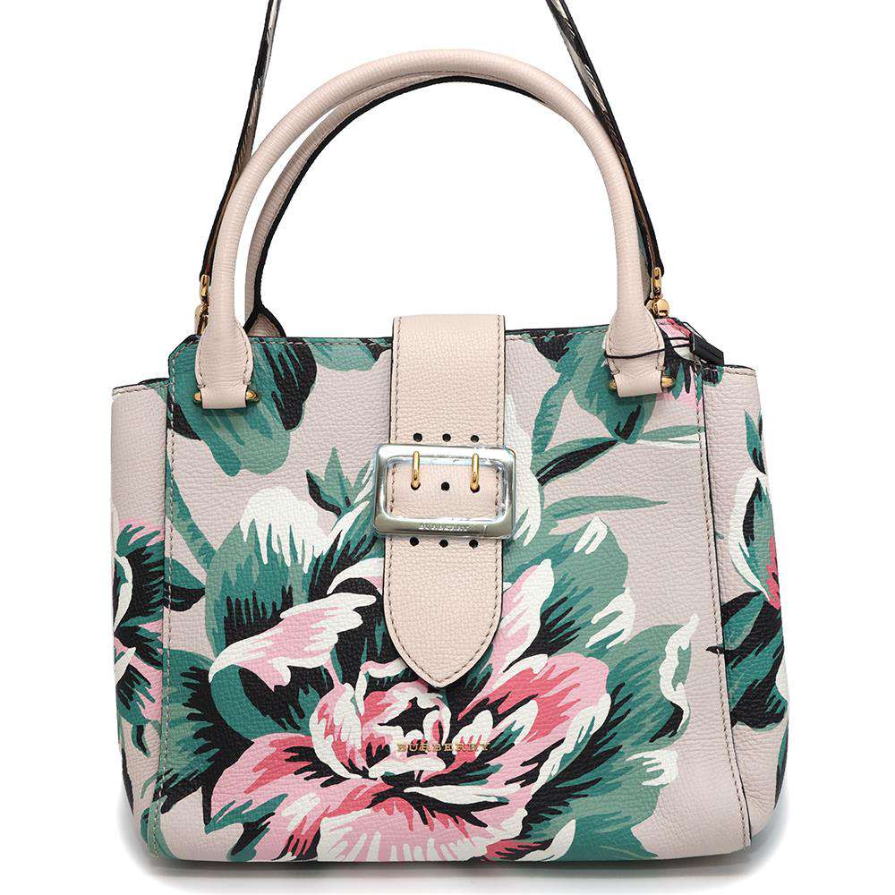 BURBERRY Flower Buckle Tote Jasmin Flower4042346 Leather