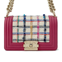 Load image into Gallery viewer, CHANEL Boy Chanel TweedChainShoulder Pink/Multicolor Leather Tweed Size Small
