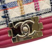 Load image into Gallery viewer, CHANEL Boy Chanel TweedChainShoulder Pink/Multicolor Leather Tweed Size Small
