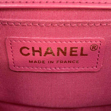 Load image into Gallery viewer, CHANEL Boy Chanel TweedChainShoulder Pink/Multicolor Leather Tweed Size Small
