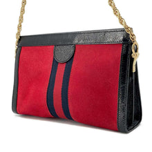 Load image into Gallery viewer, GUCCI Offdia ChainShoulder Bag Red/Black503877 Suede PVC
