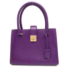 将图像加载到图库查看器中，Ferragamo Gancini Juliet Handbag Purple/Red 21D658 Leather
